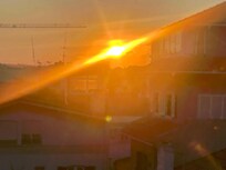 Sunrise from our window .