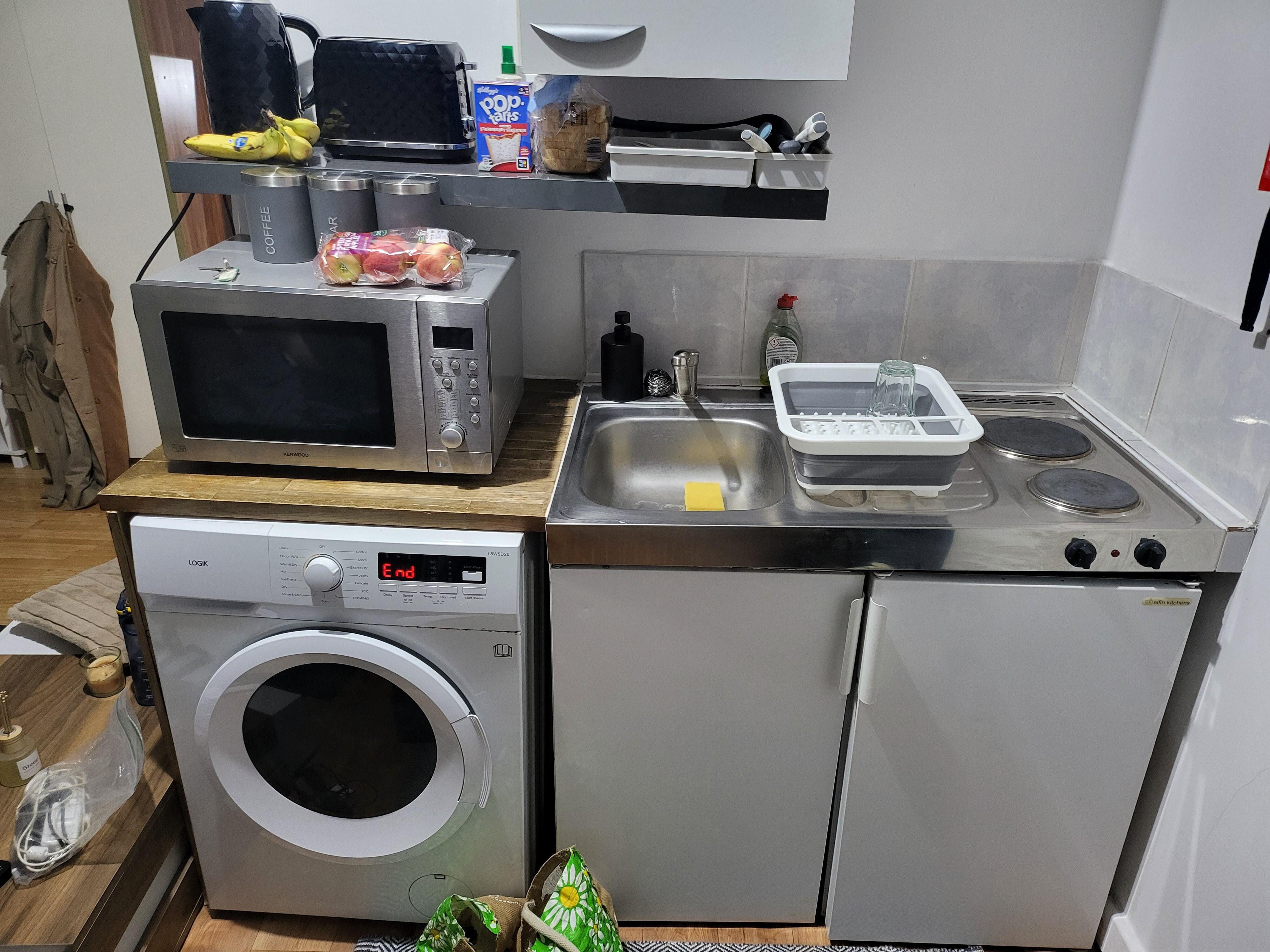 The kitchen area