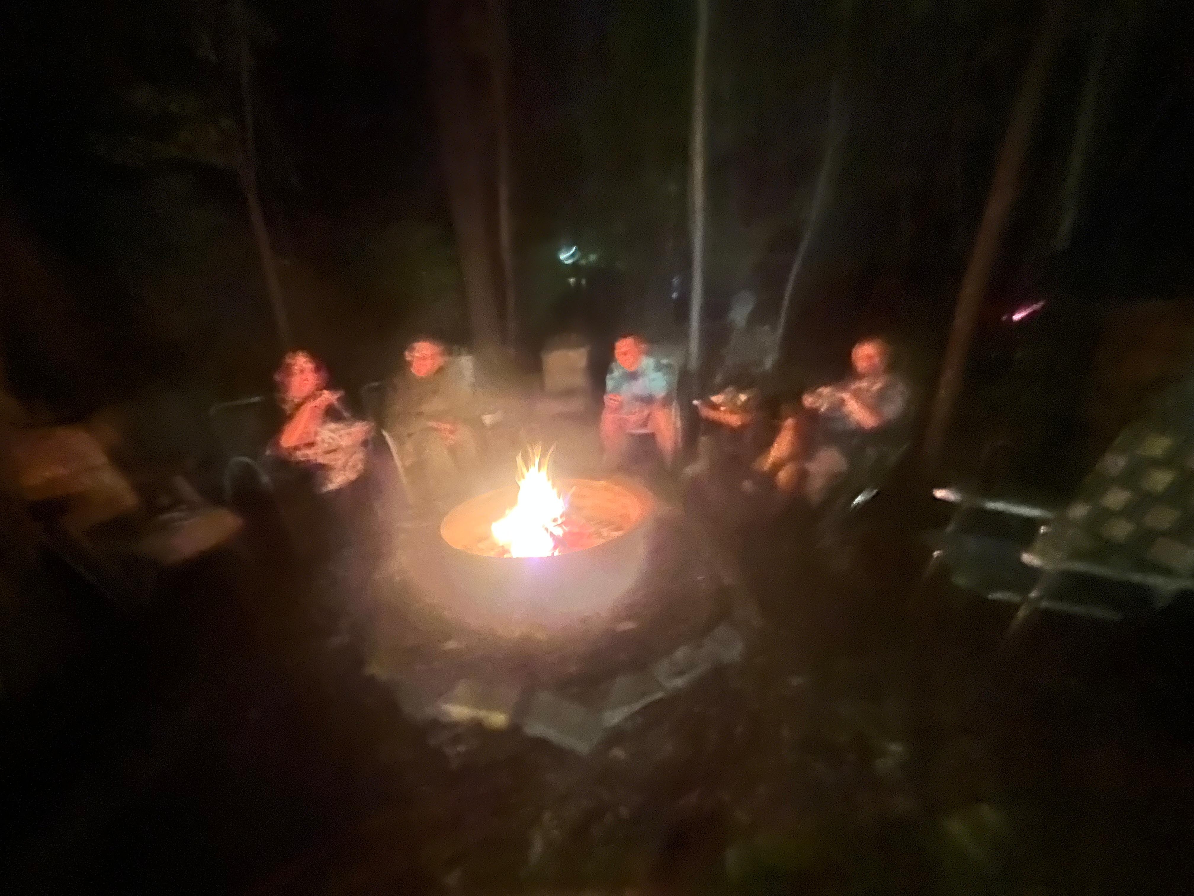 Evening fire with s’mores 