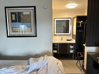 Updated bathroom and nice mirror