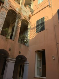 looking up from the private outdoor area