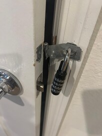 Lock broken off to storage room