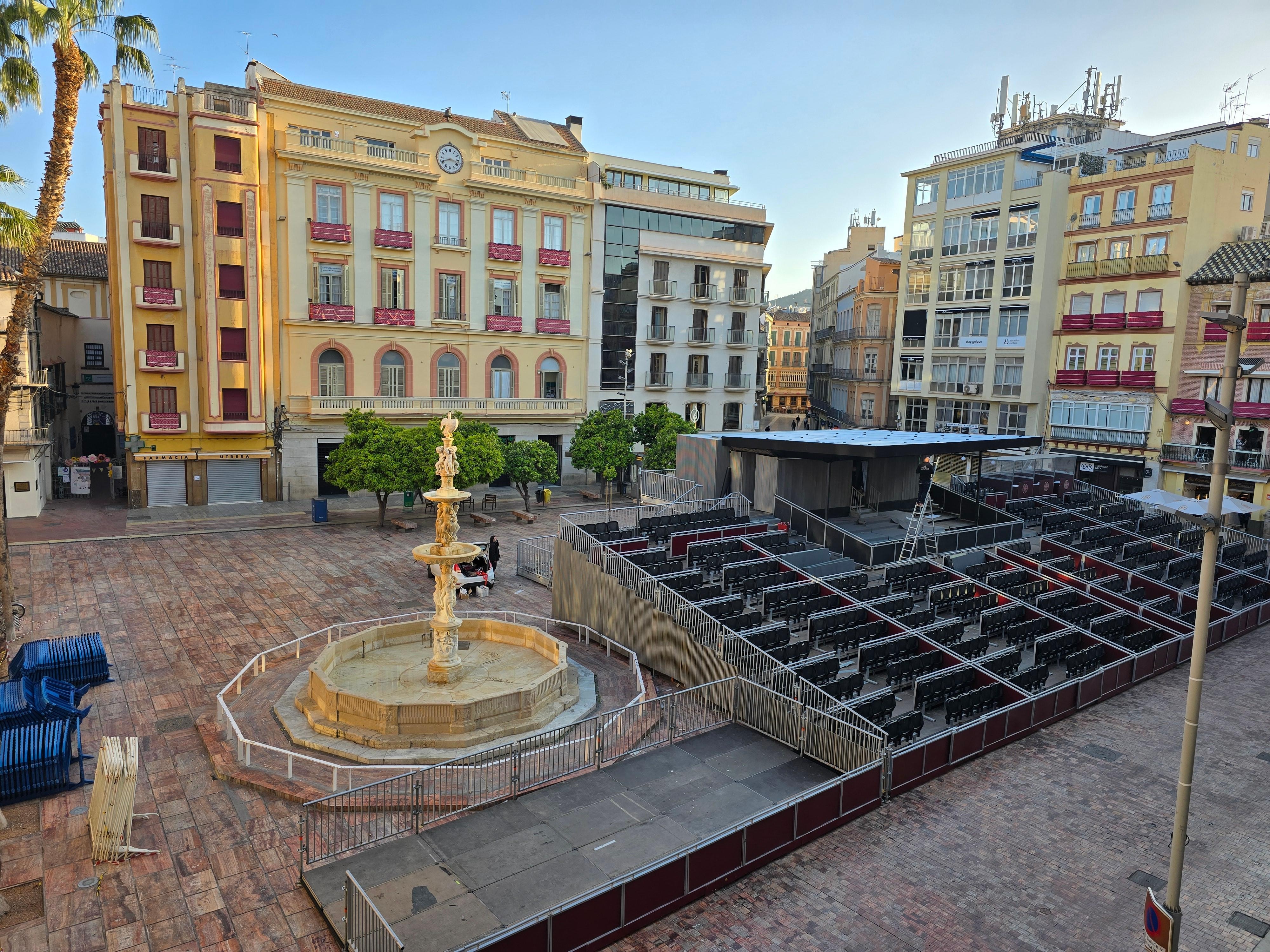 View from our hotel room over the main square Plaza de la Constitución 