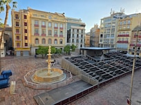 View from our hotel room over the main square Plaza de la Constitución