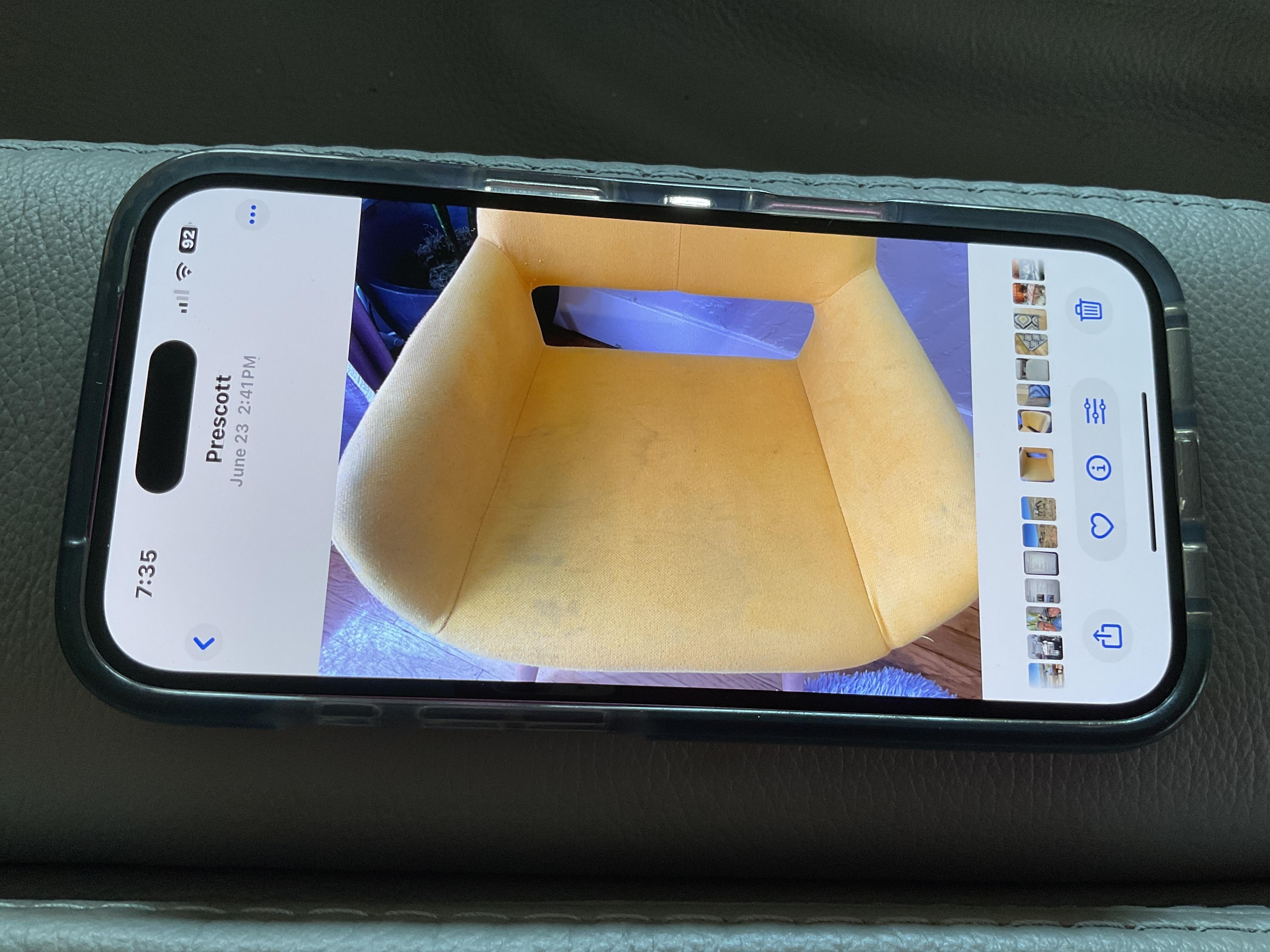 Both yellow living room chairs were in this condition