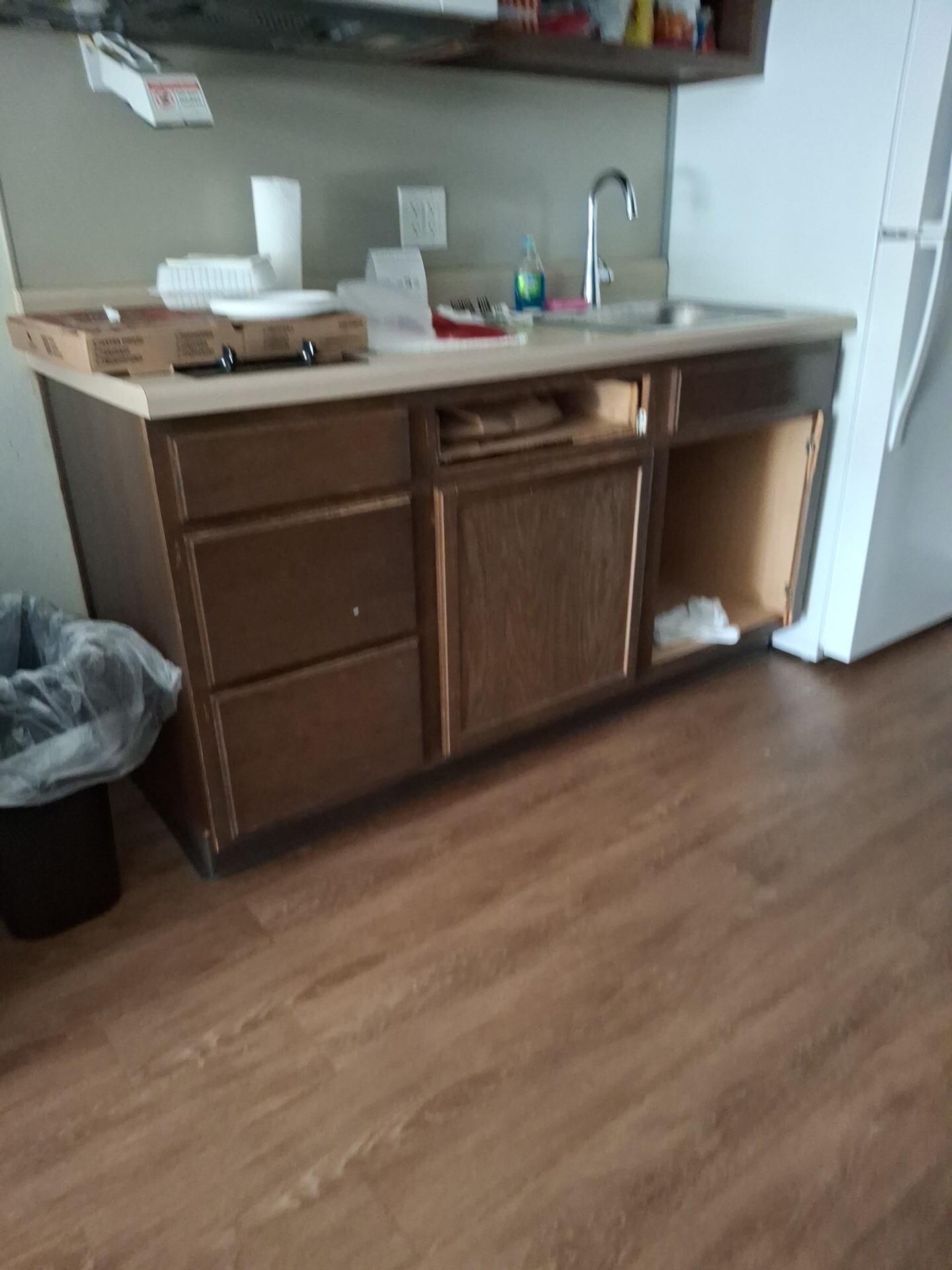 Missing doors on cabinets