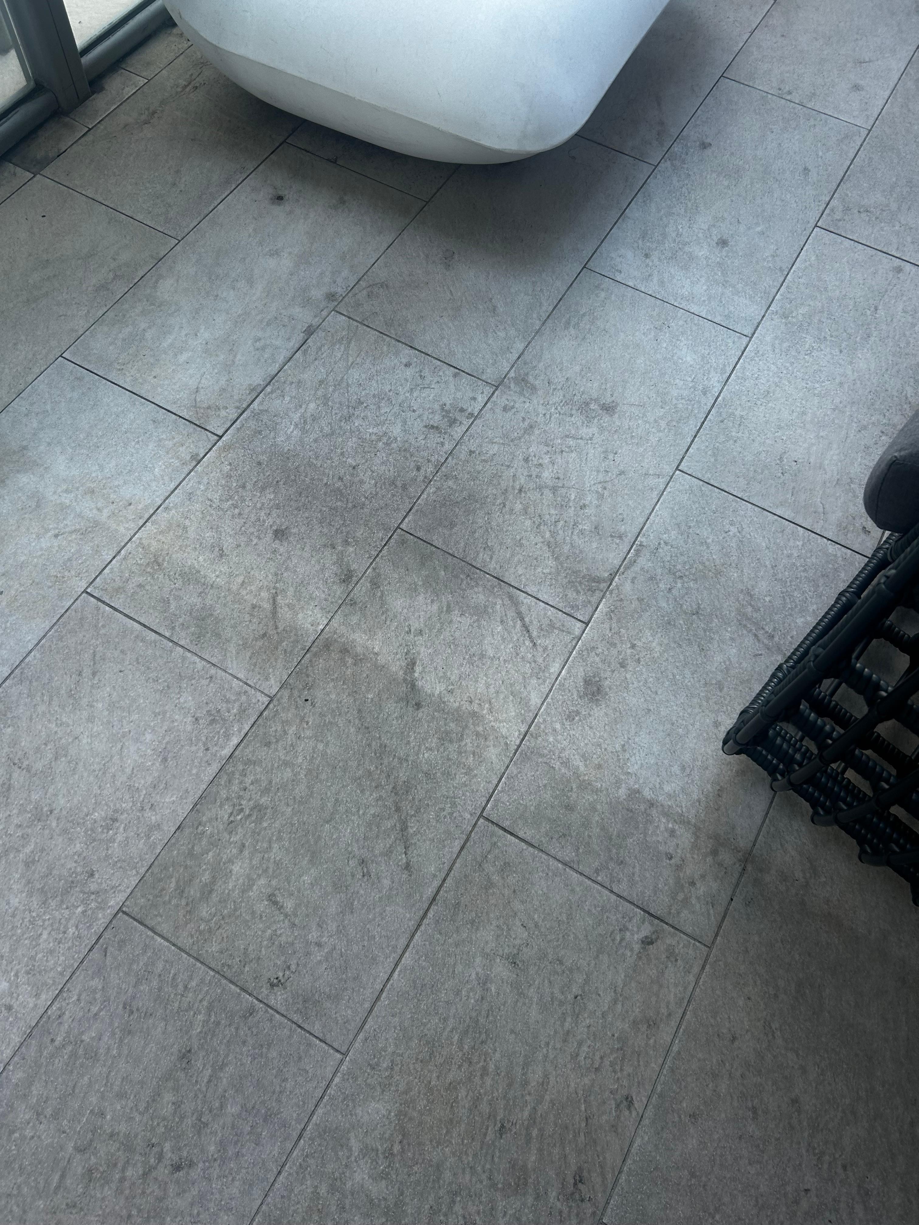 This was the entire stay - floor not cleaned once 