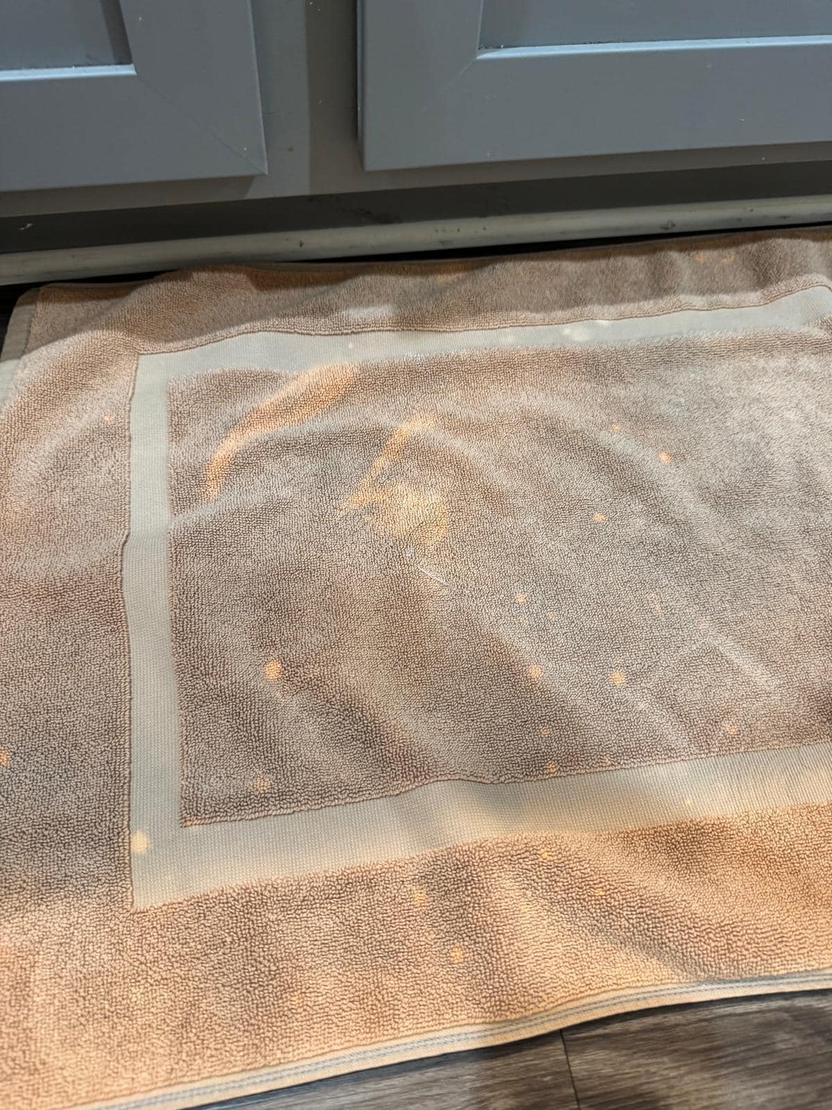 This is the mat in the bathroom. Compare it with the picture they use to advertising it