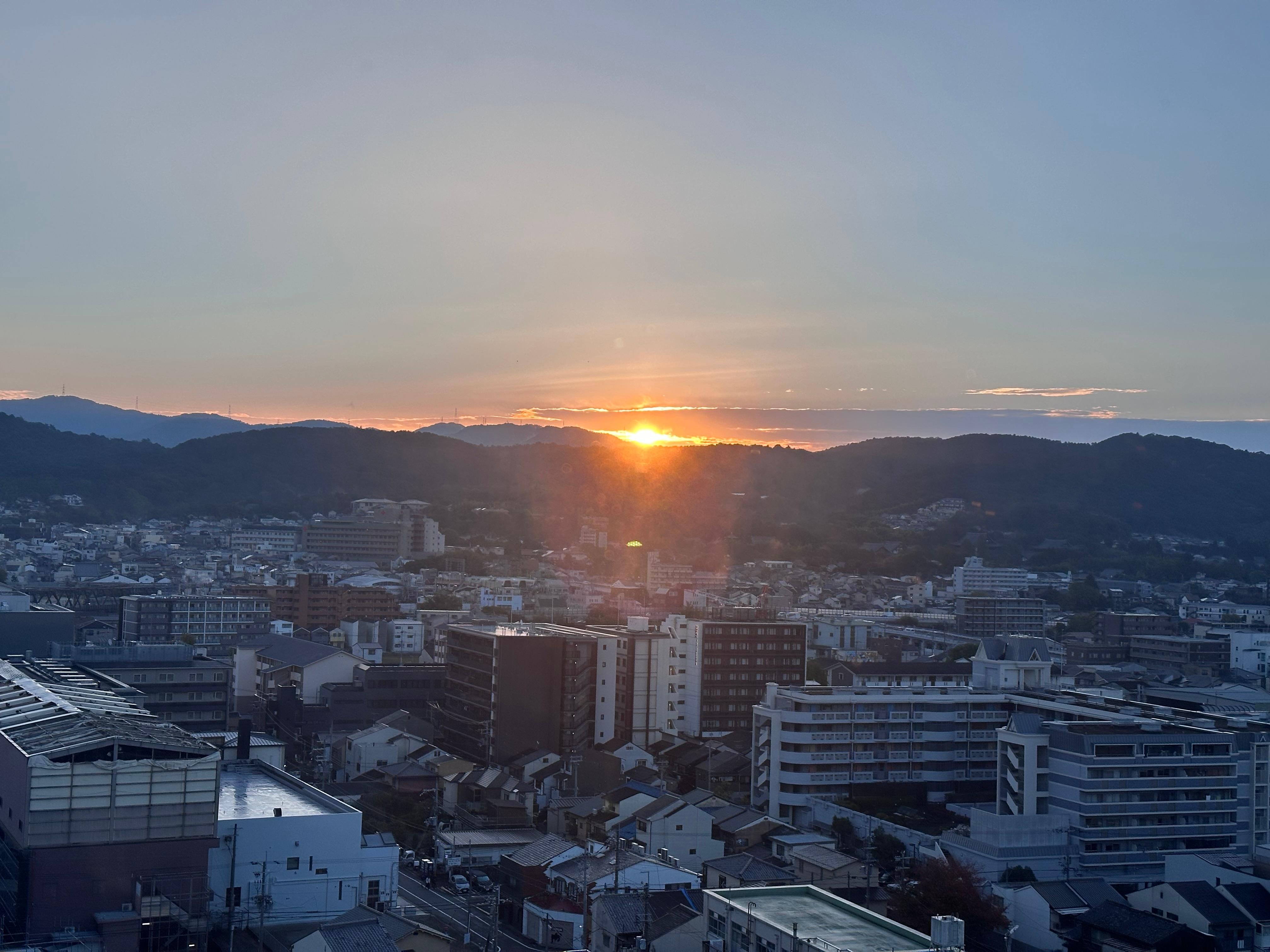 Sunrise view from the window 