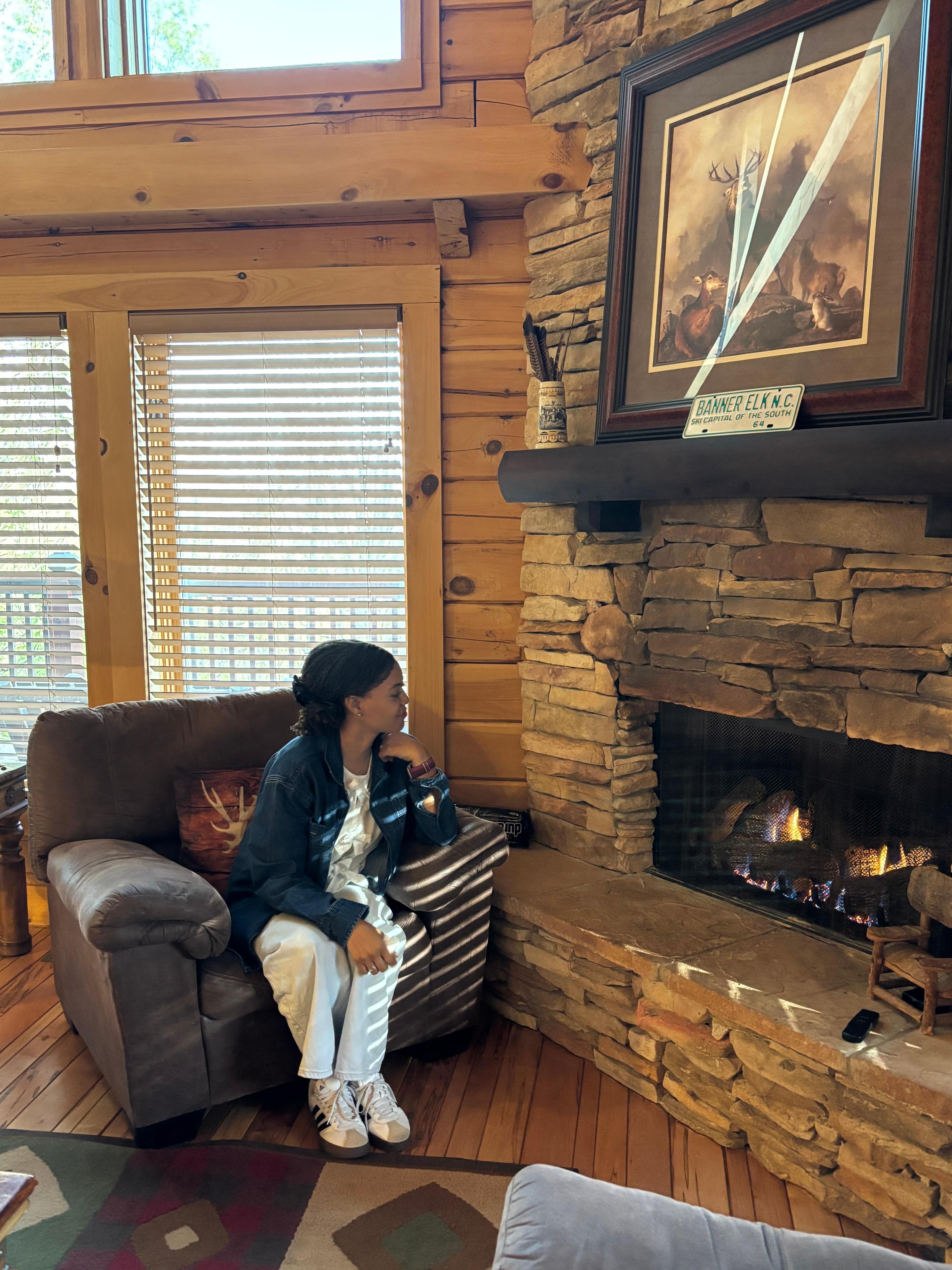 Cold outside for May but nice fire inside. 