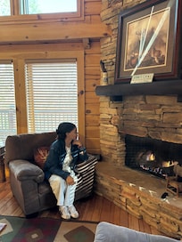 Cold outside for May but nice fire inside.