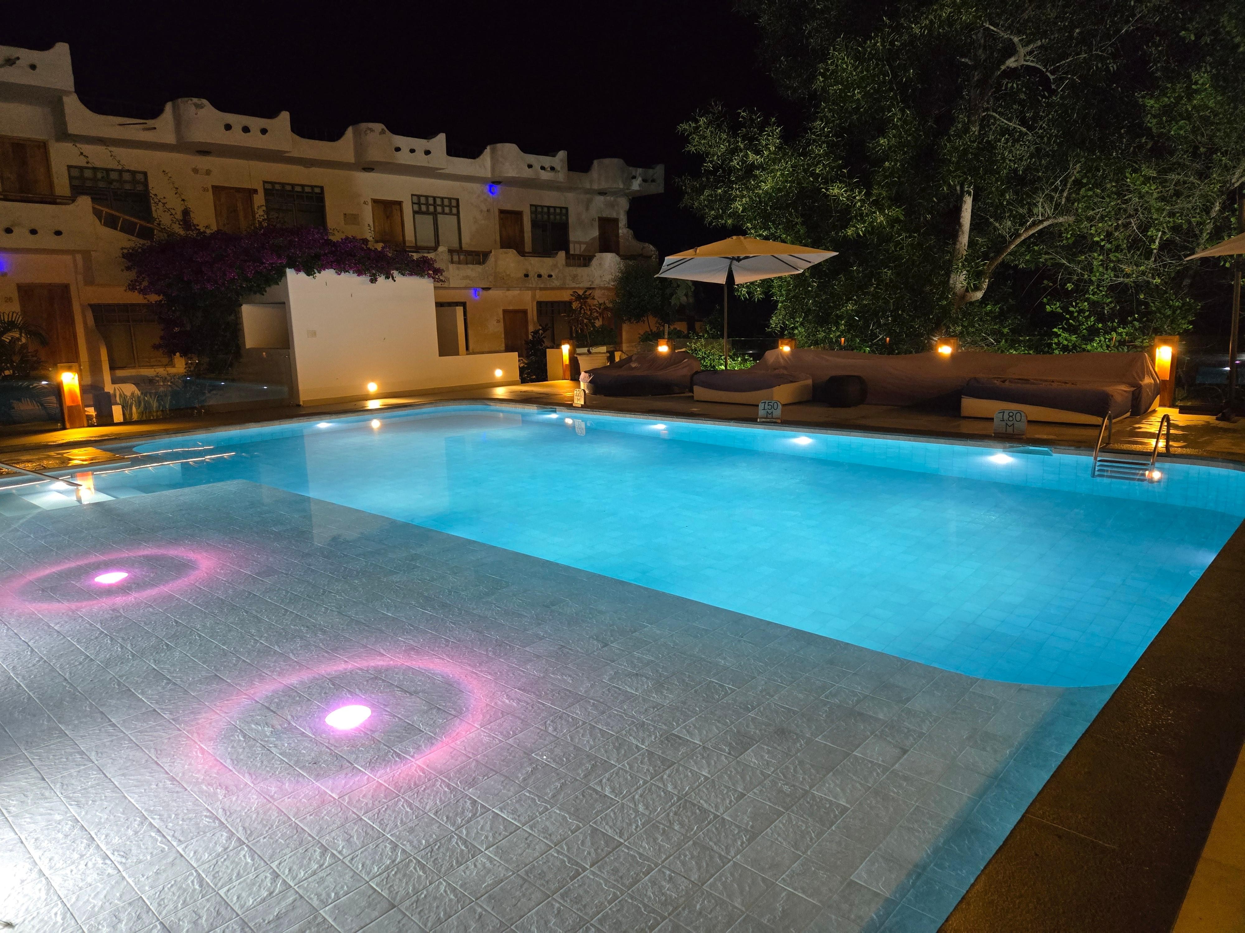 The pool at night