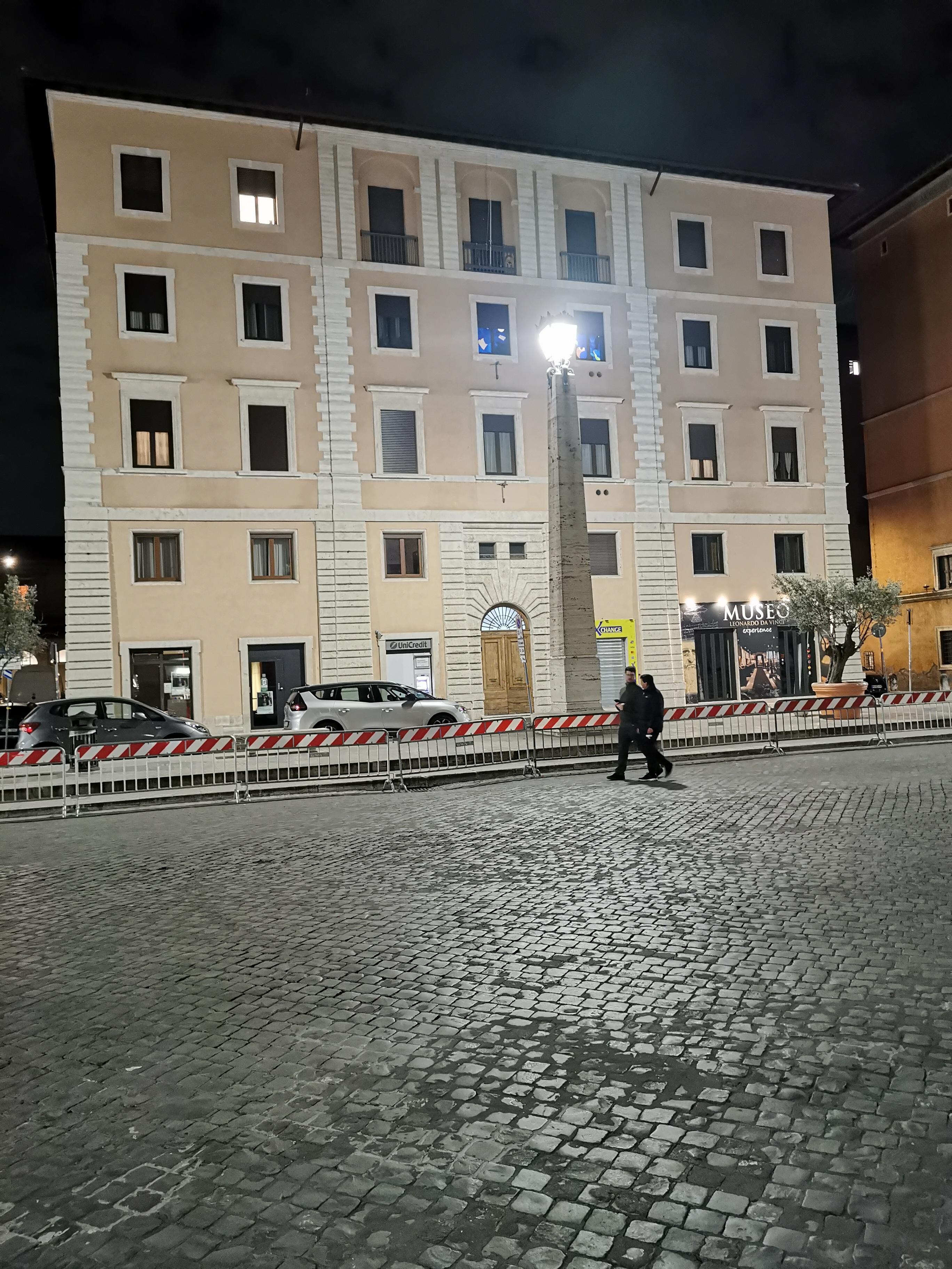 Outside of the property at night