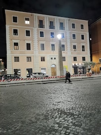 Outside of the property at night