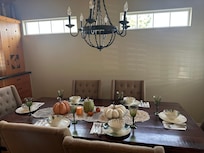 Beautiful custom made table set for dinner.