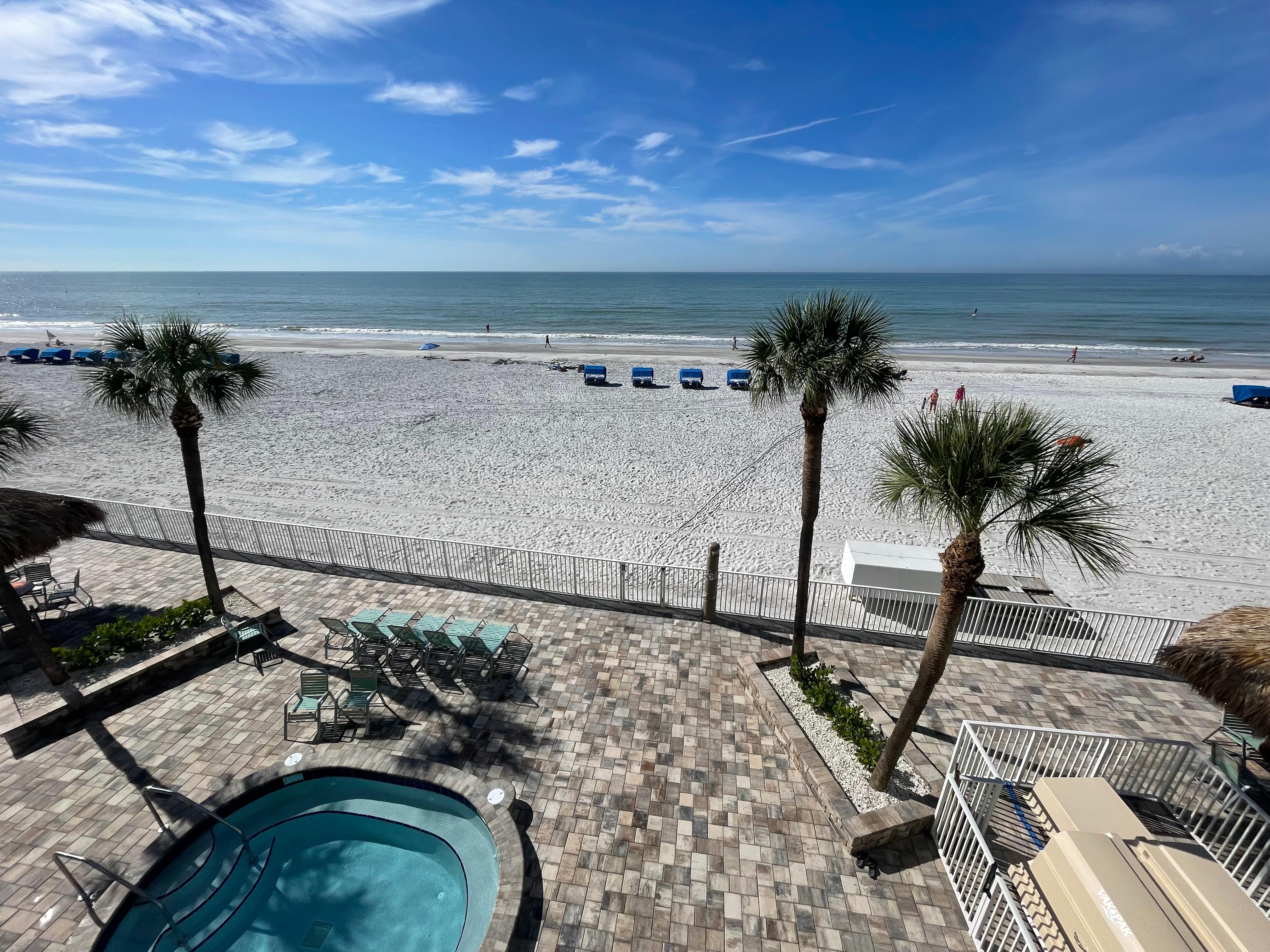 View from the balcony. The hot tub was large, clean and well maintained. 