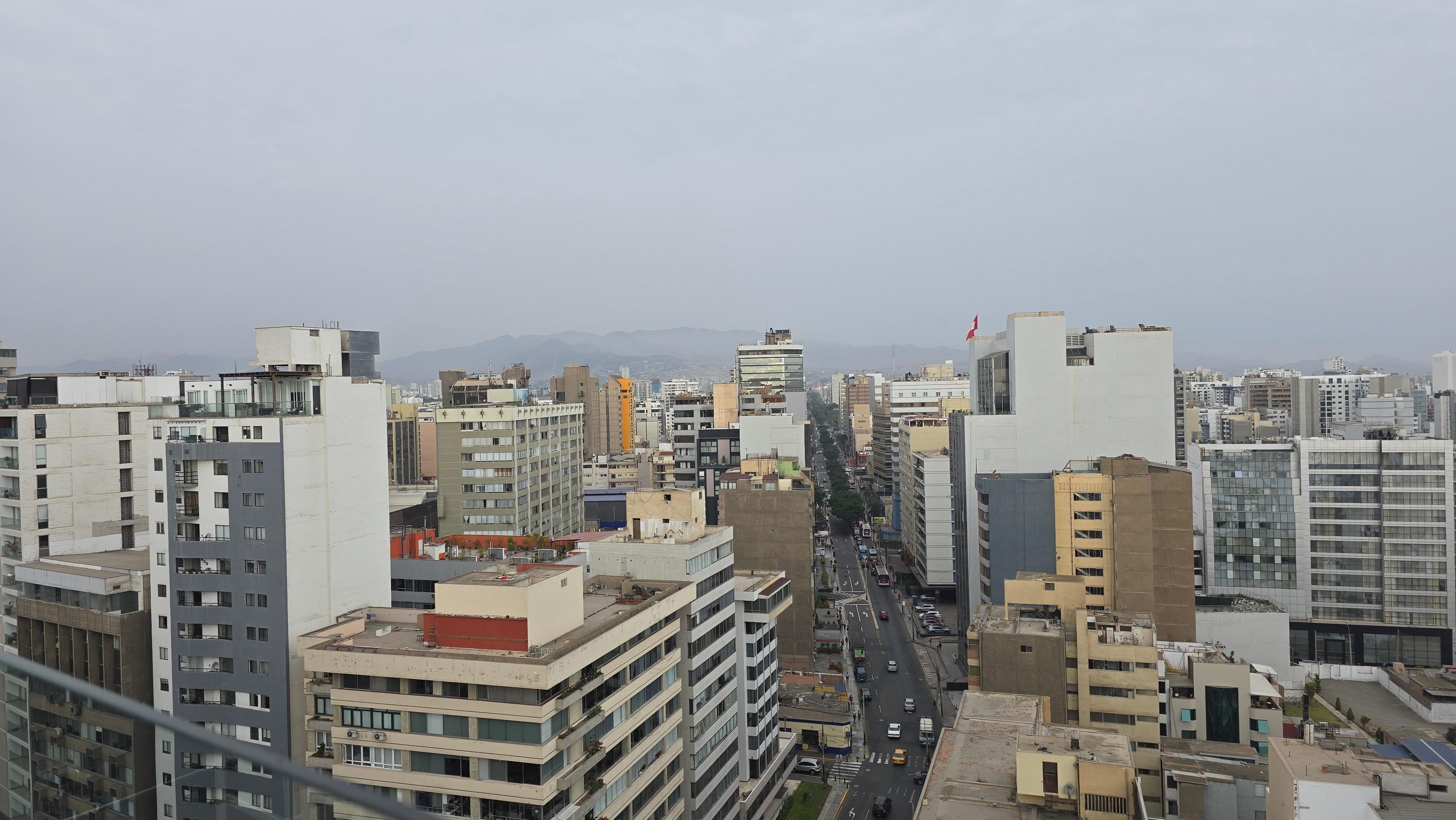 View from rooftop toward The Andes