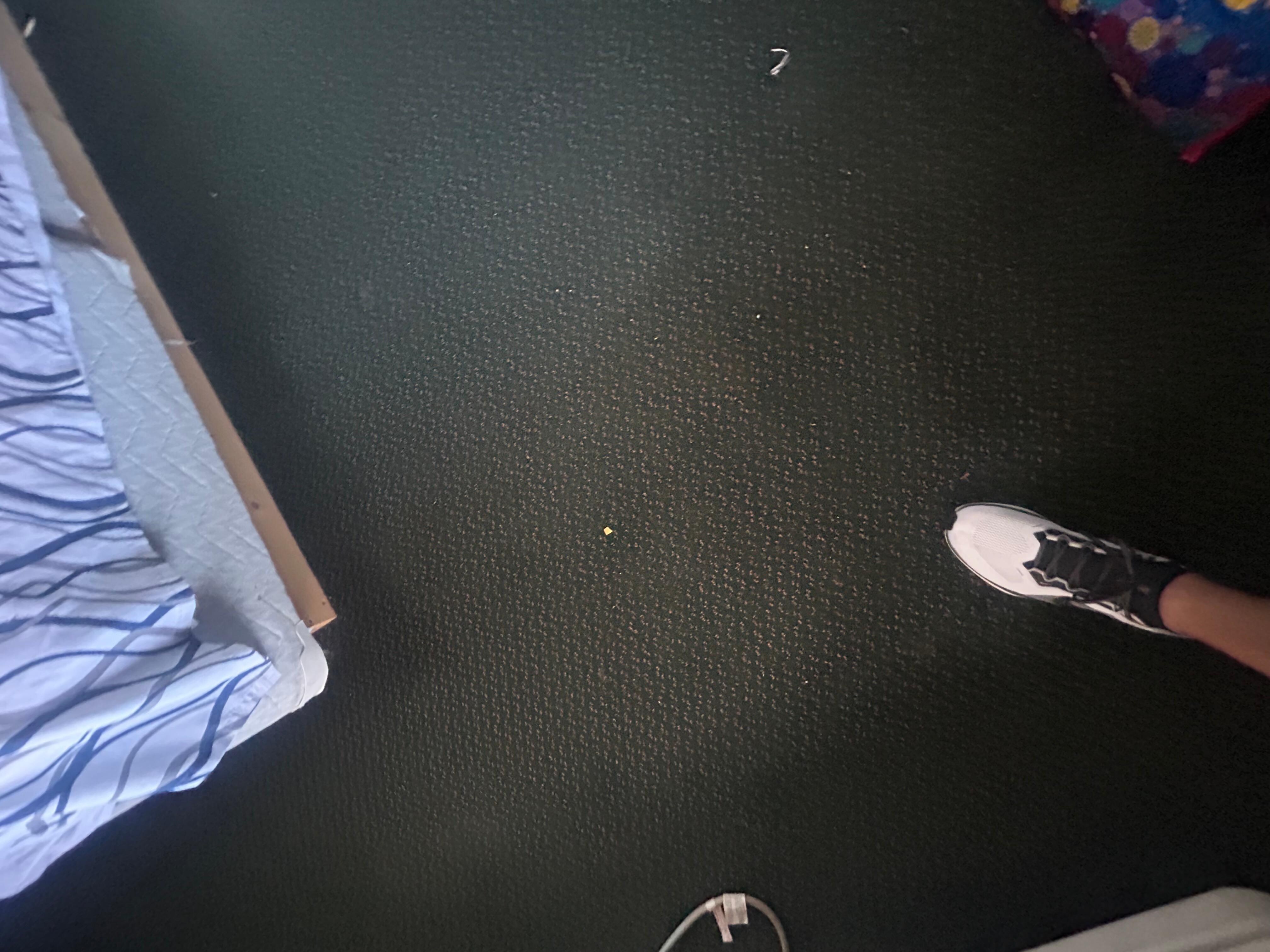 Trash on the floor.