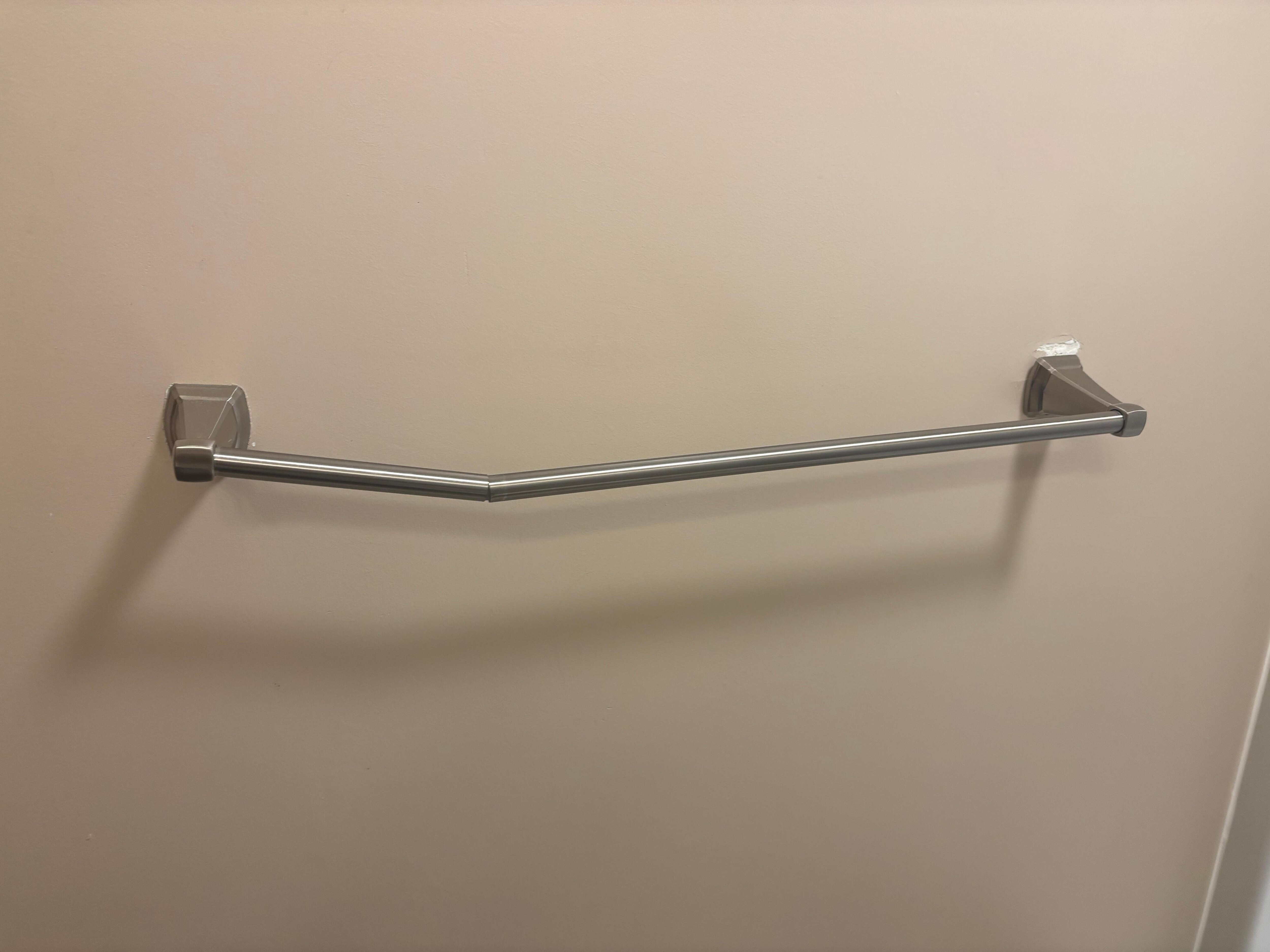 Broken towel bar in the second bathroom. 