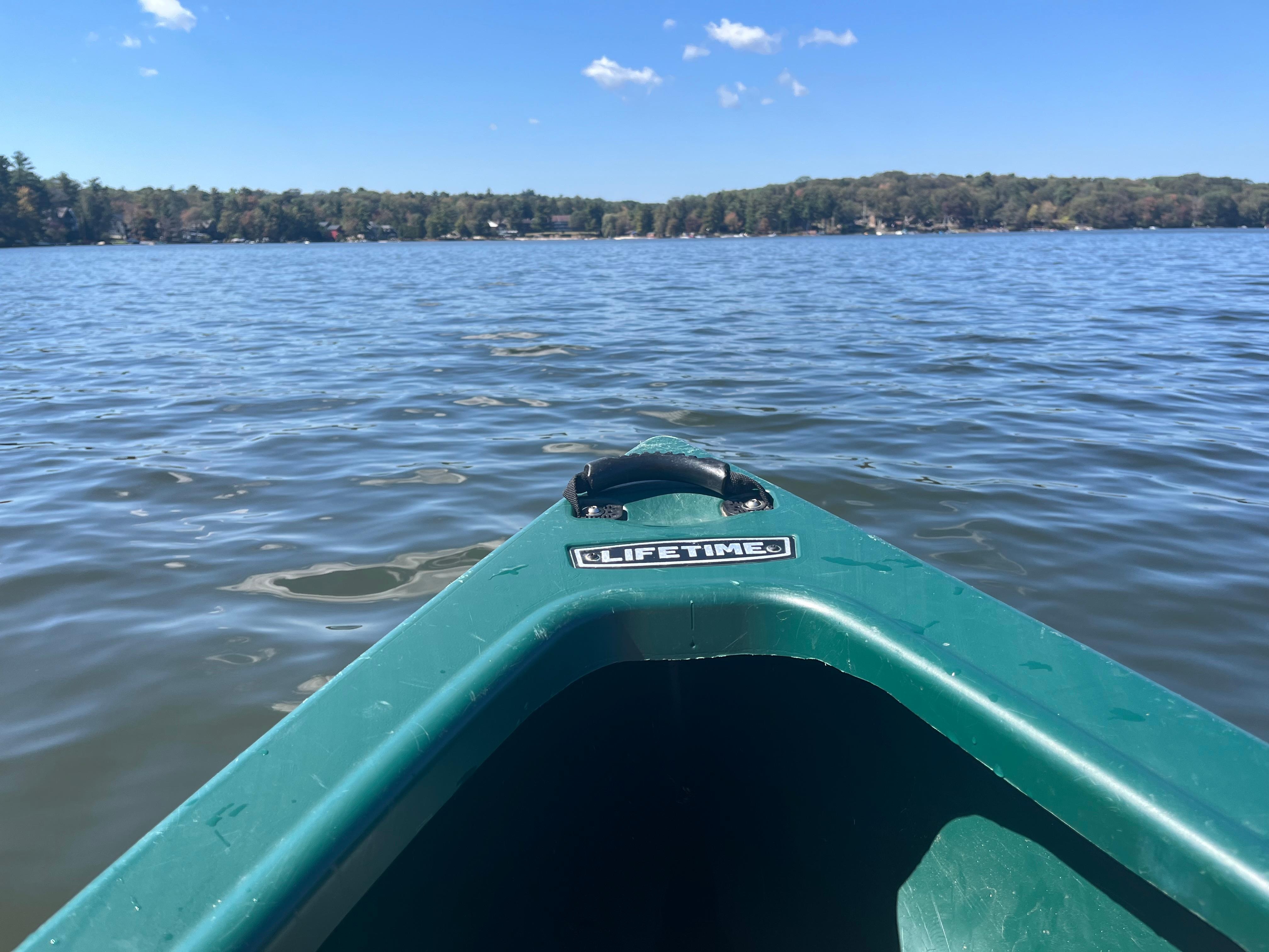Canoeing around Lake Harmony with Canoe from the house