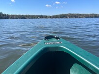 Canoeing around Lake Harmony with Canoe from the house