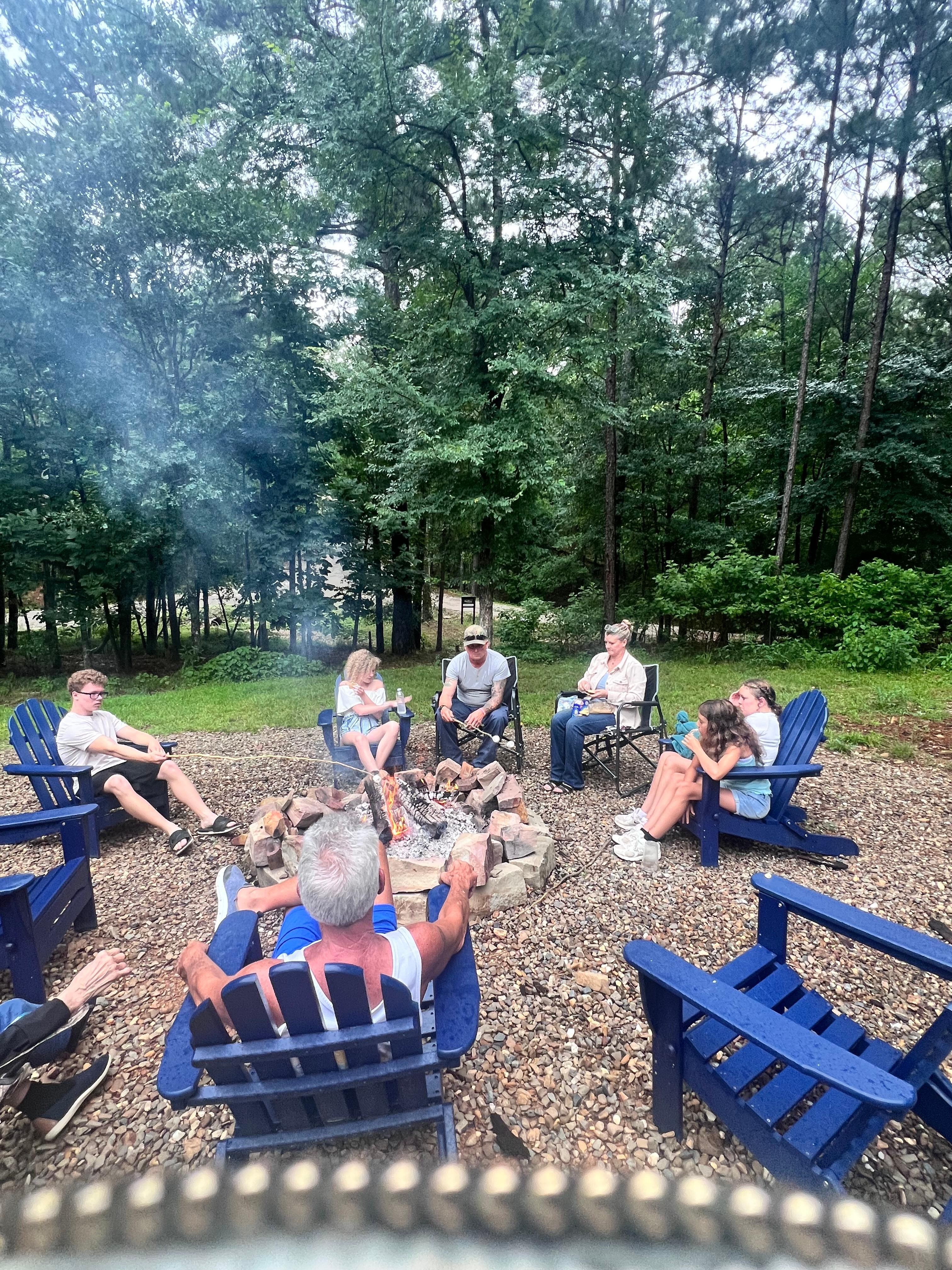 S’mores outside after brief rain storm 
