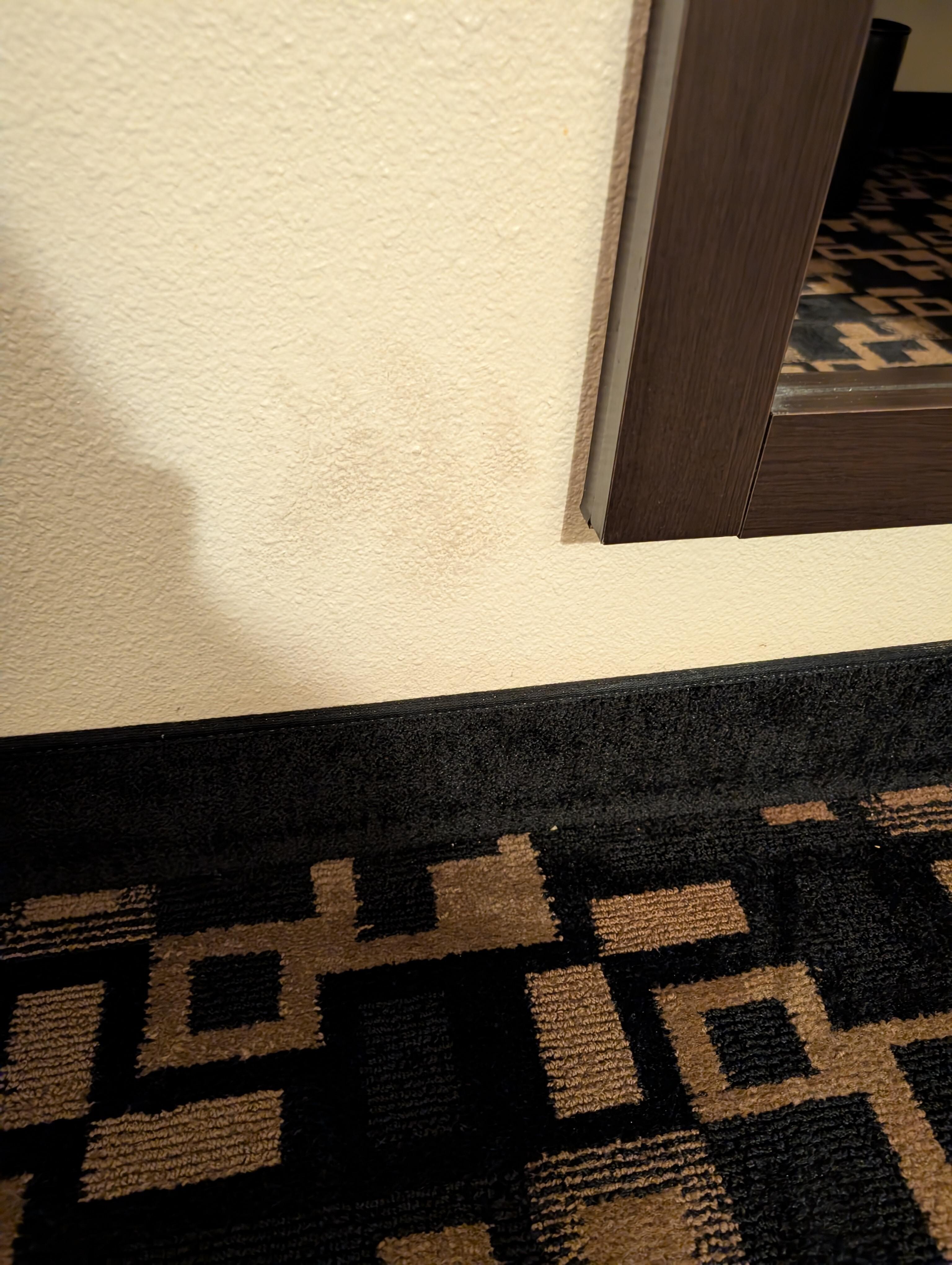 Mold or footprint on the wall.