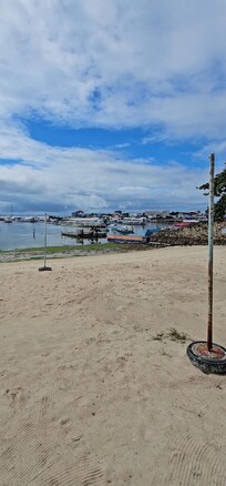 This is the beach it's so small. And usually low tide