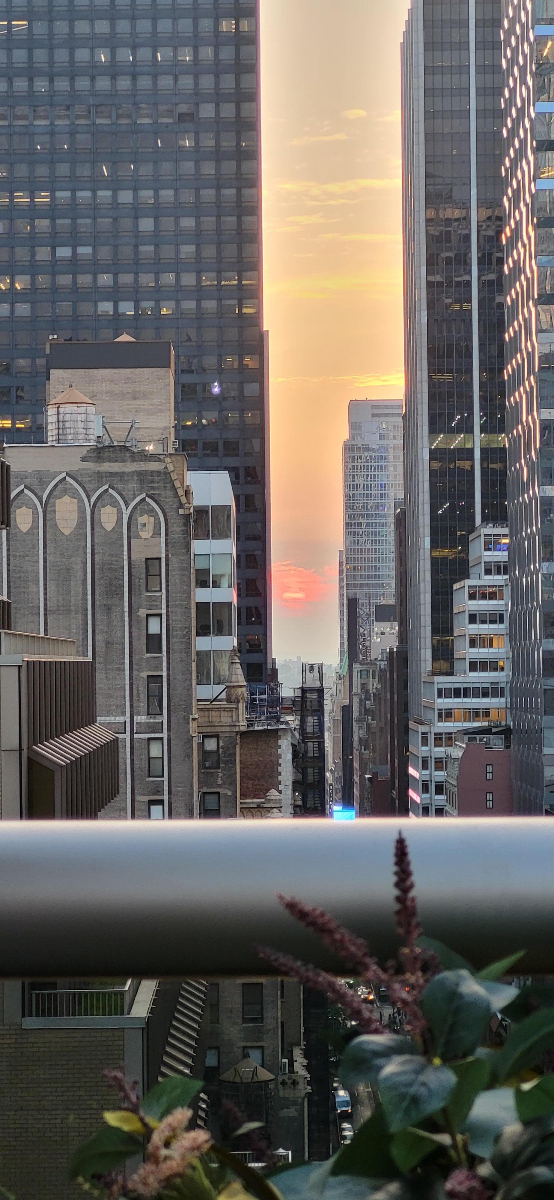 Sunset from the 20th floor terrace.
