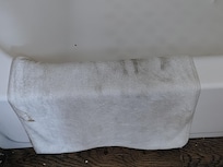 This was the rug from the bathroom floor. Apparently they don't clean the floors