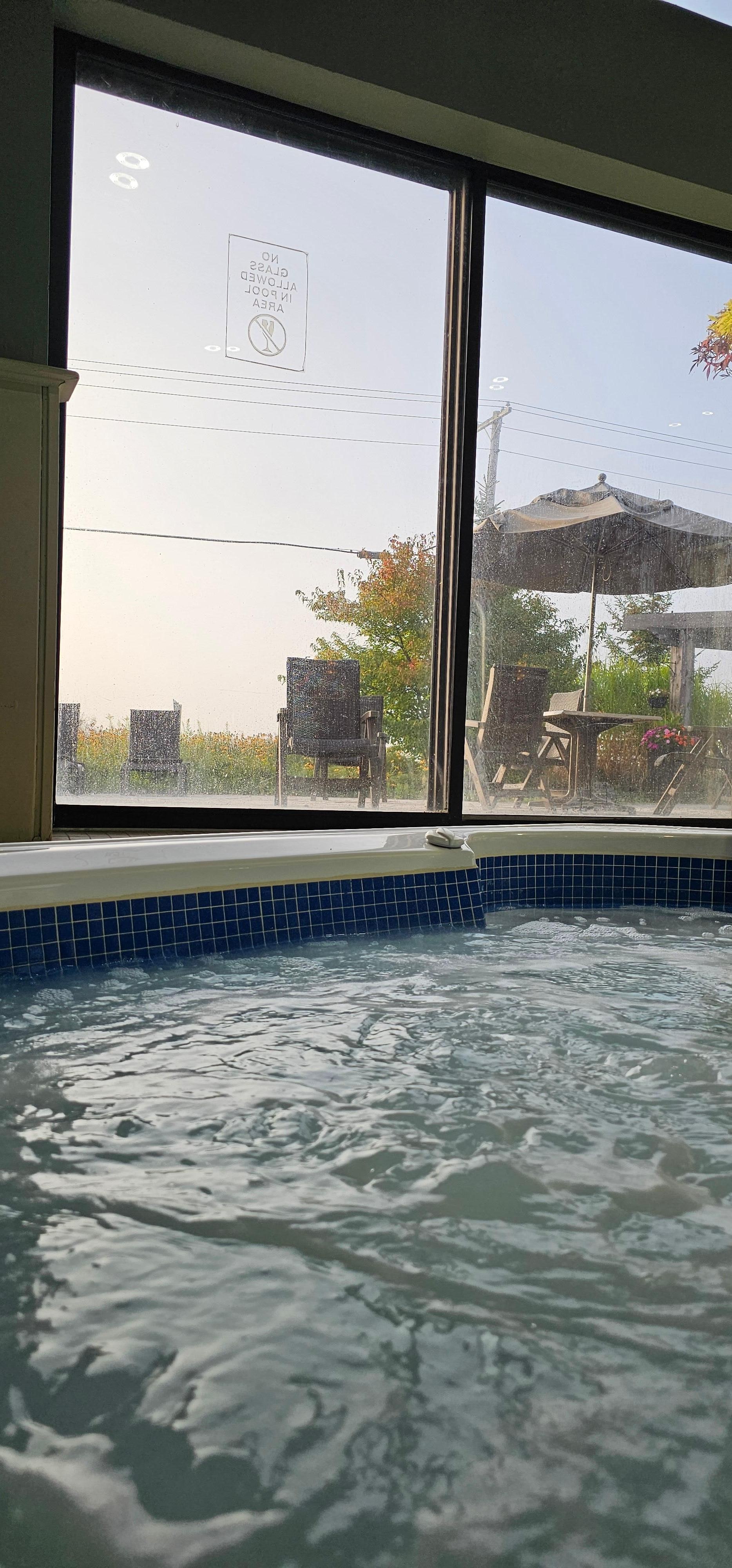 Hot tub in the morning