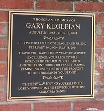 This was such a beautiful tribute to a beloved doorman.
Front and centre as you are stepping through the doors.