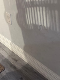 Damage to drywall in a few areas around the house