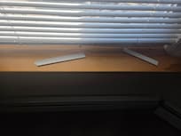 Broken blinds in most of the rooms.