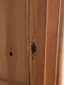 Door doesn't even stay shut looks like it was kicked in