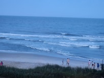 The beach view off the front deck as we unpacked