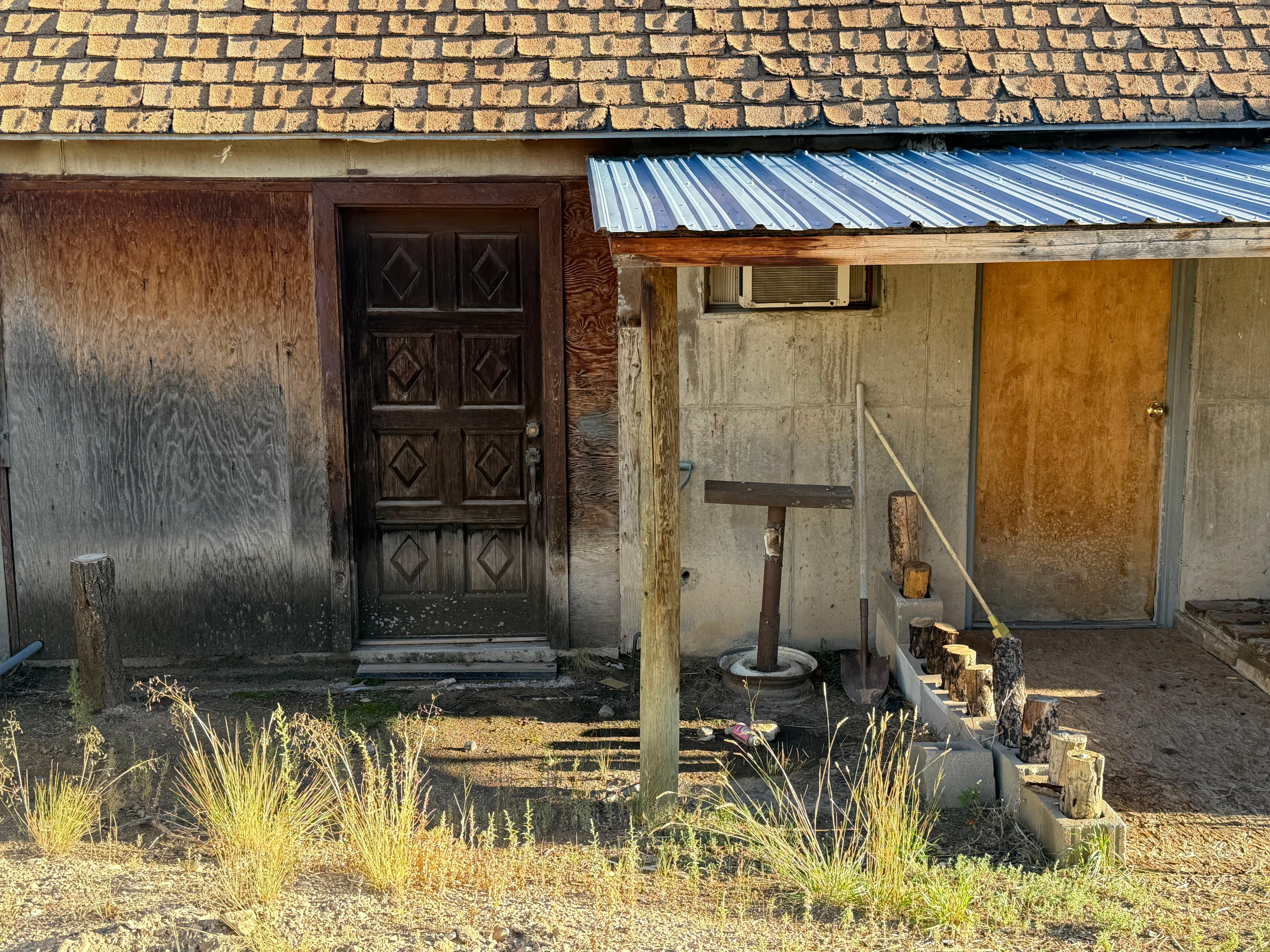 Side door, had a broken hinge and was very white trashy 