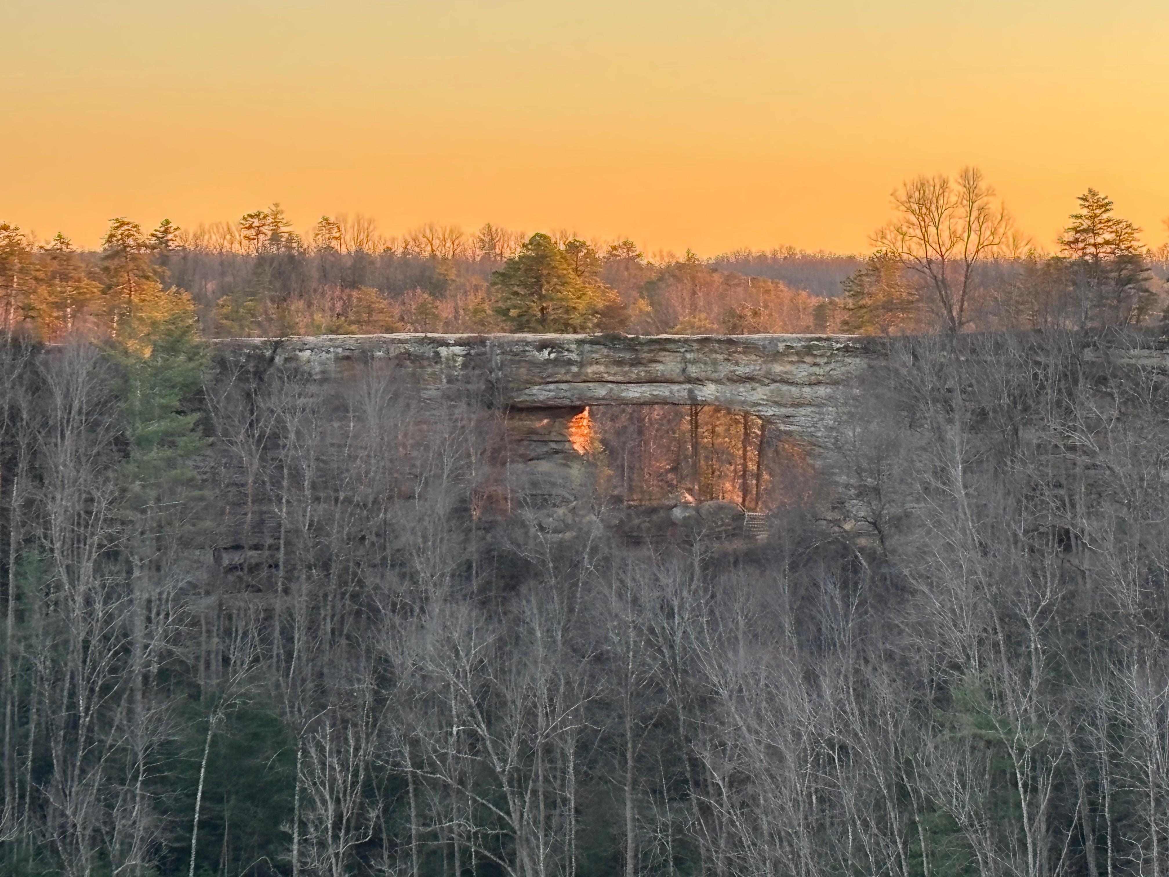 Natural bridge at sunset 