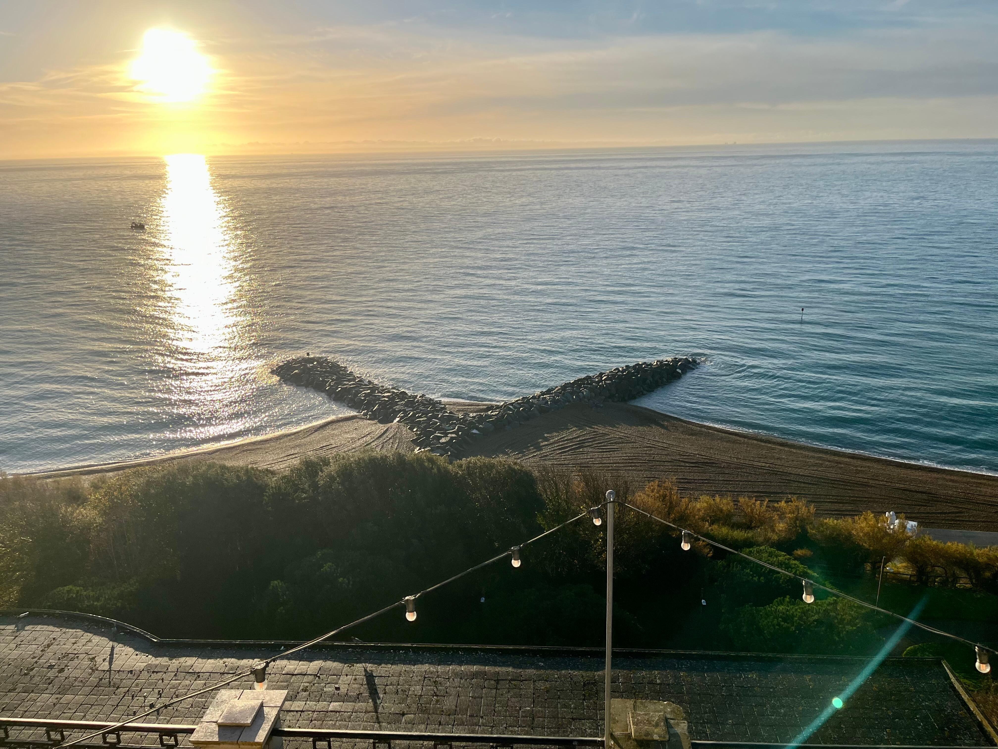 Sunrise from nearby. I think you can see France!