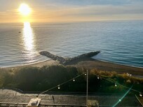 Sunrise from nearby. I think you can see France!