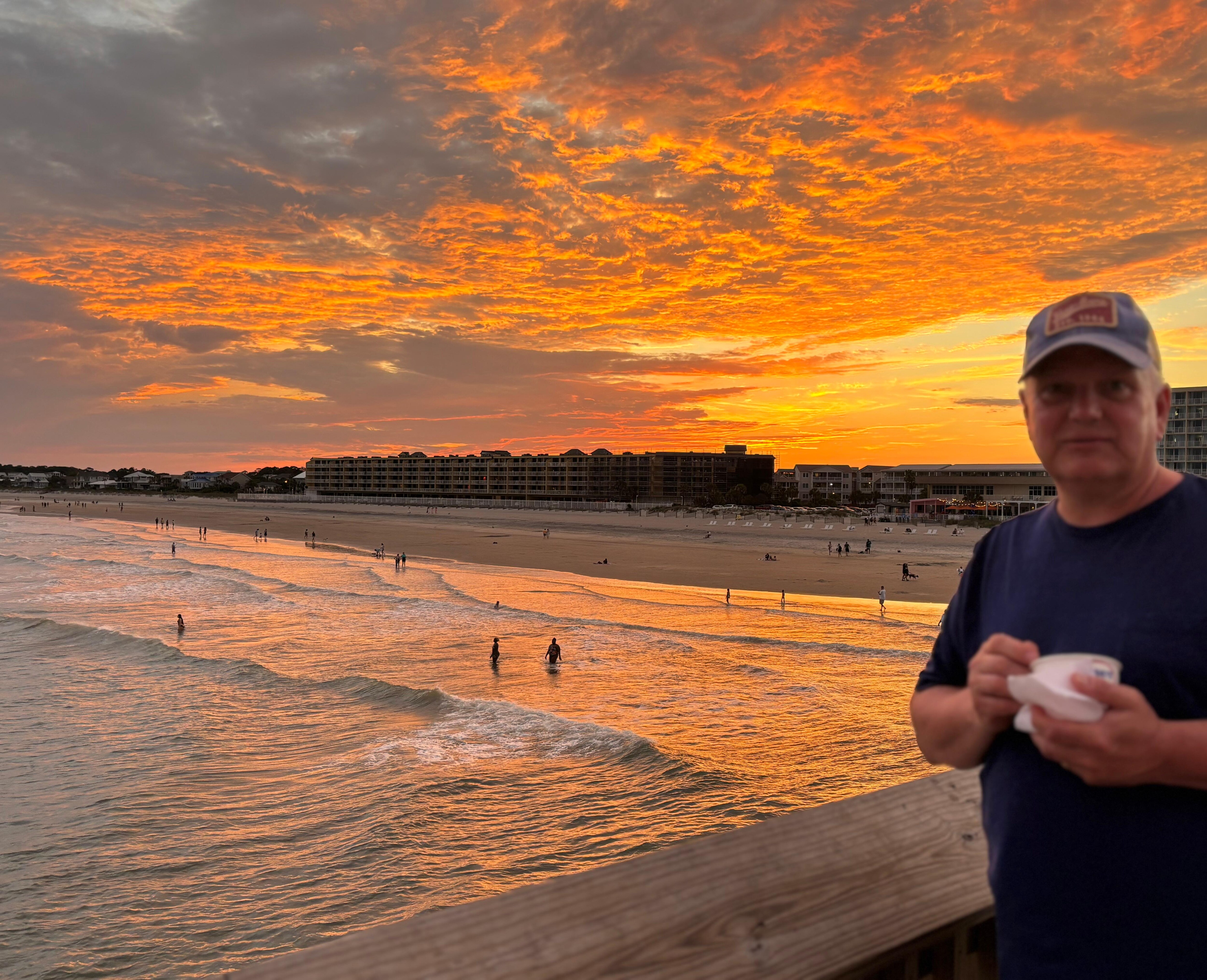 Ice cream on the pier, watching the sunset
