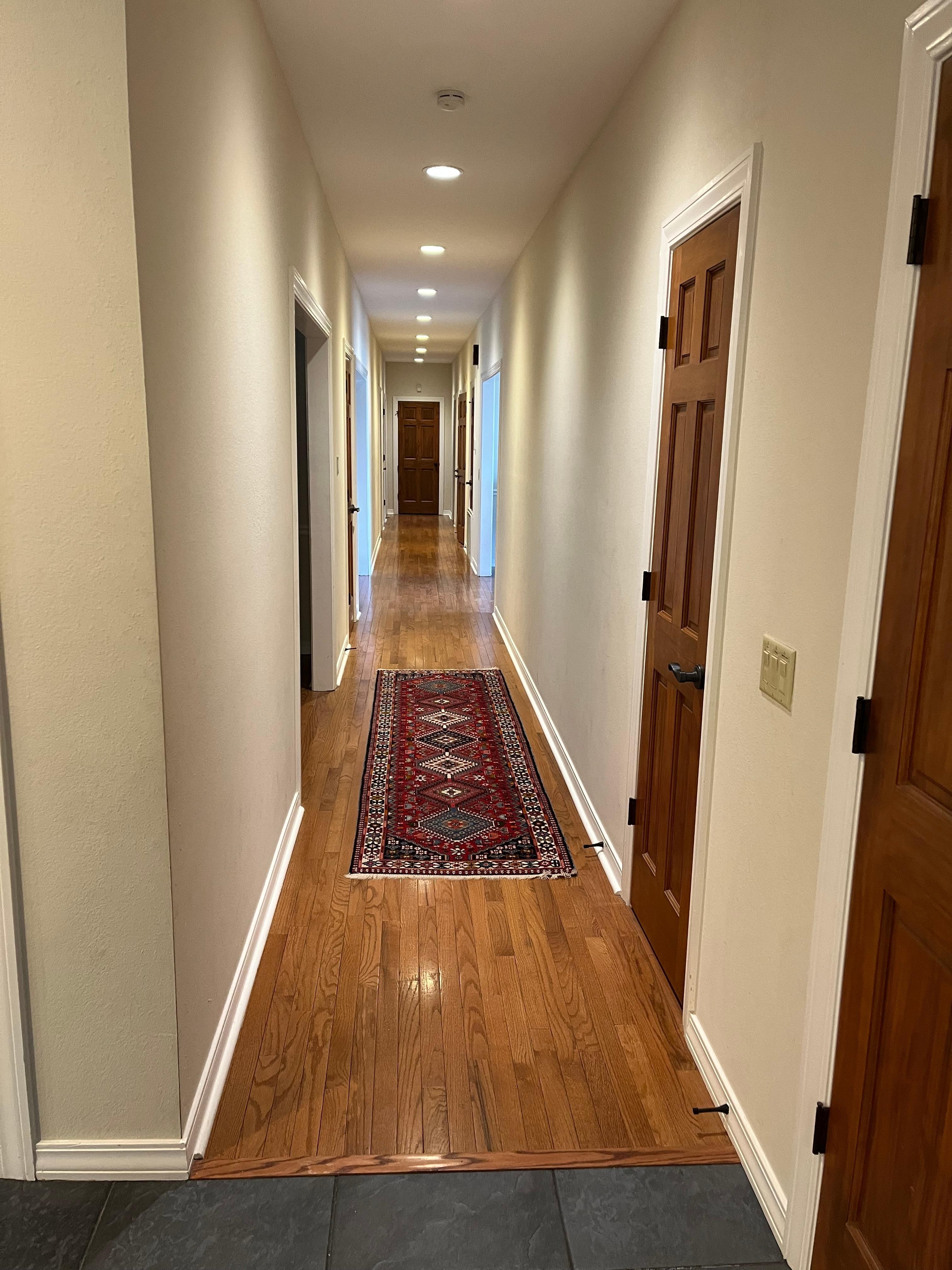 The long hallway - it separated the east wing from the west wing (our take on the house). 