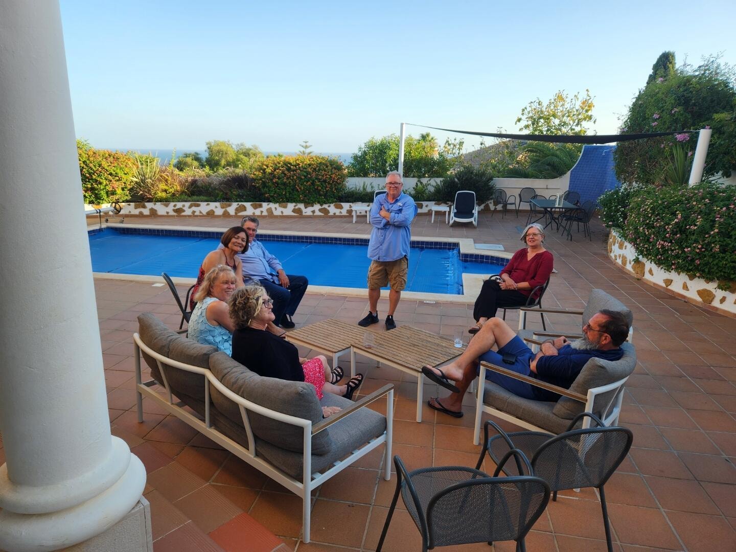 Relaxing around the pool