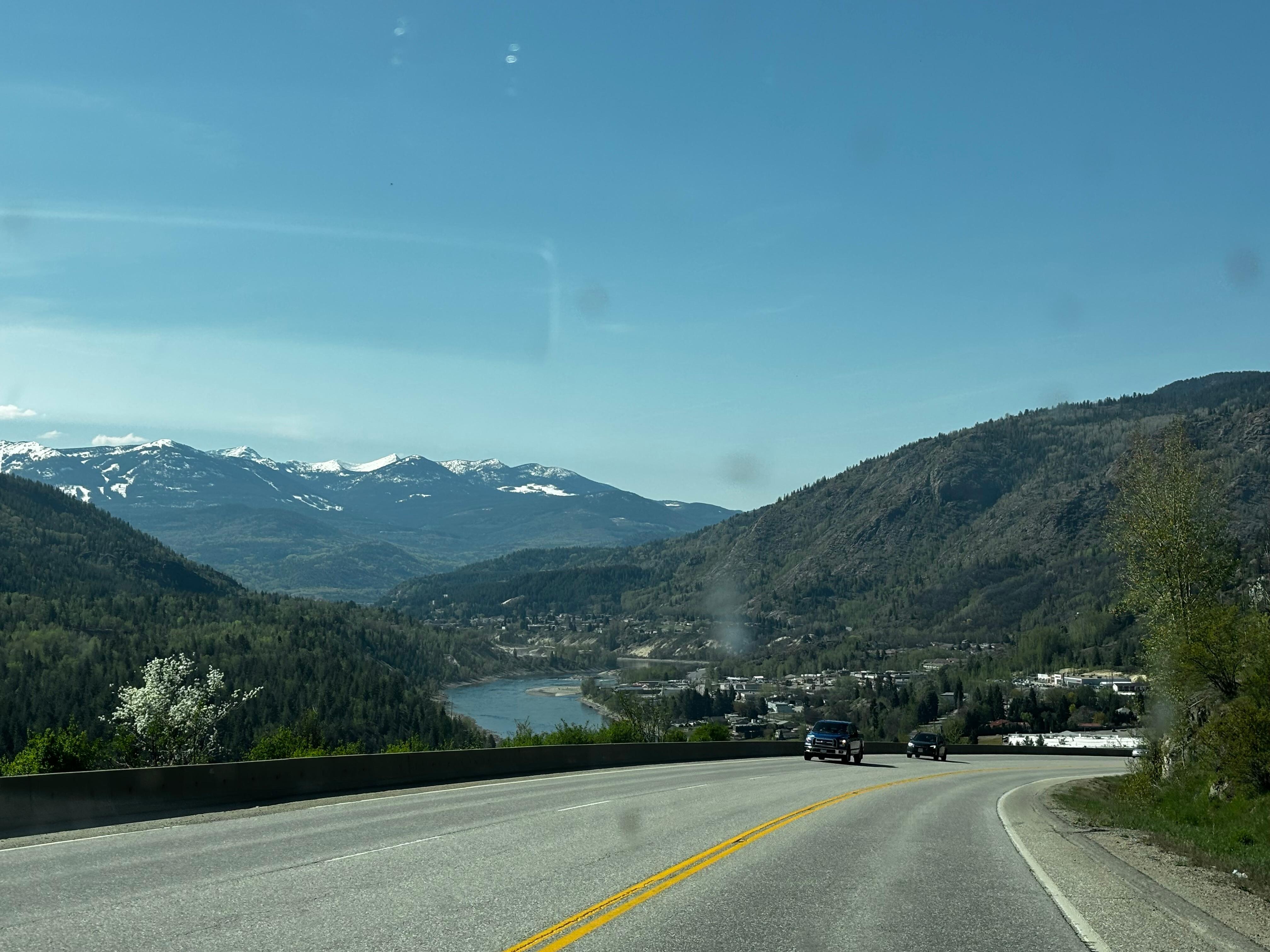 Driving in to Trail from the east. 