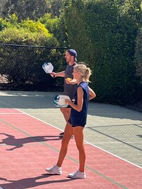 The pickleball court was definitely used frequently.