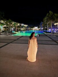 Night time pool view