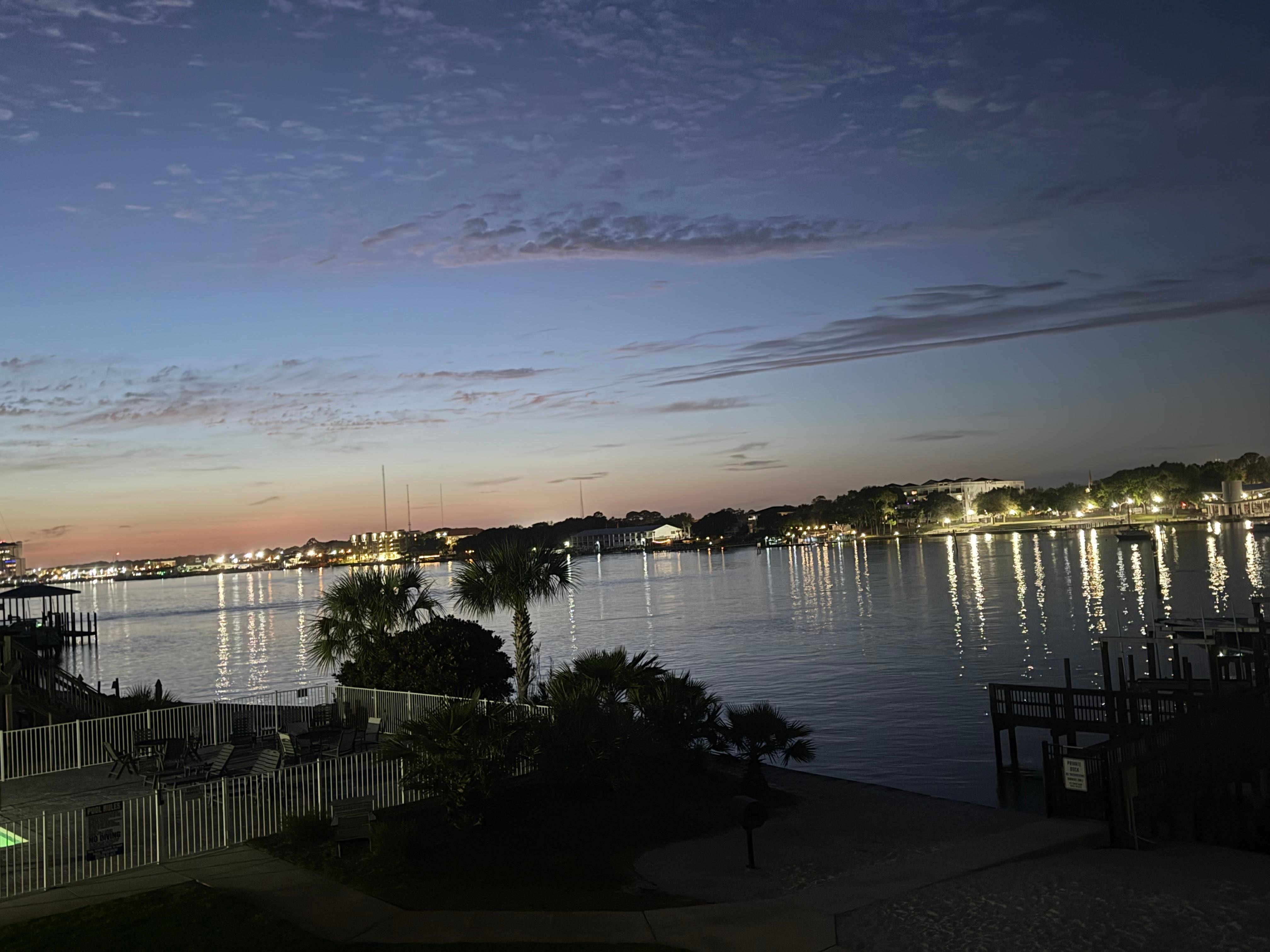 Balcony view at night