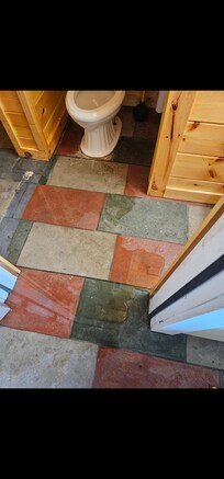 Flooded bathroom. Also had a terrible smell