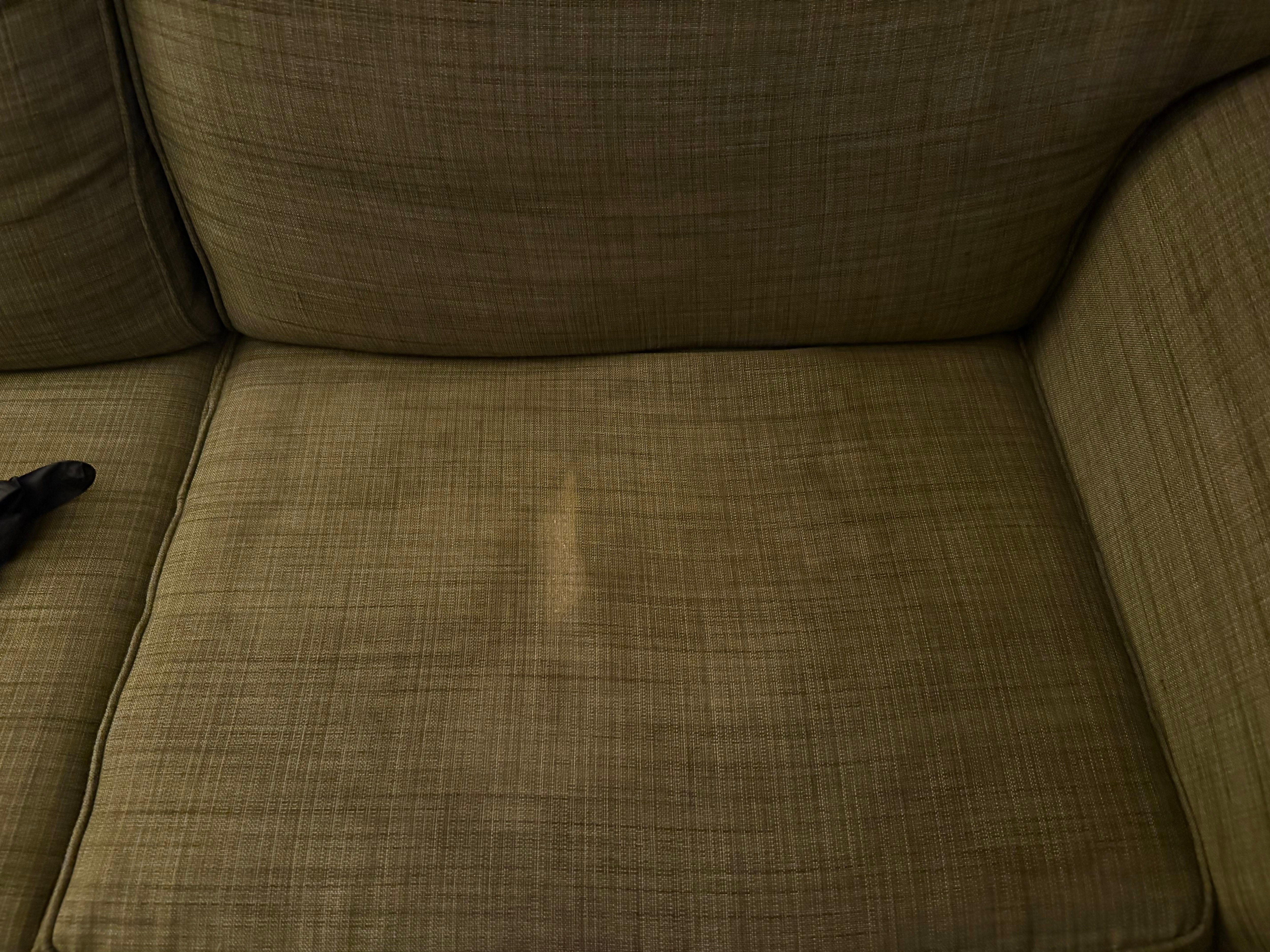A butt stain on the couch