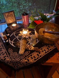 The yoga deck set up for the Emotional Reset breathing session.